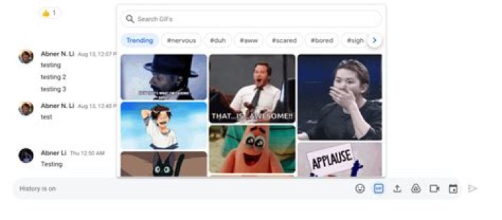 Google Chat gets built-in GIF search on the web