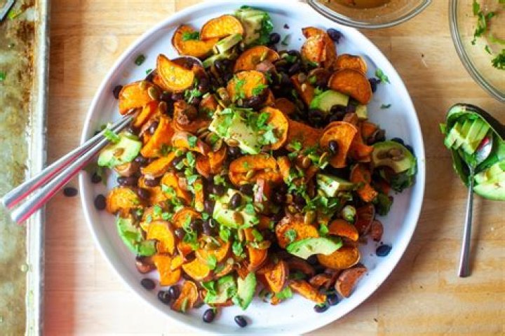 sweet potato salad with pepita dressing